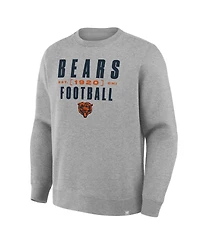 Fanatics Men's Heather Gray Chicago Bears Powerful Throw Legacy Pullover Sweatshirt