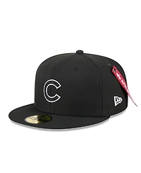 New Era x Alpha Industries Men's Black Chicago Cubs 59FIFTY Fitted Hat