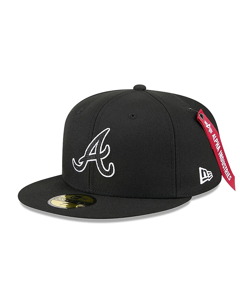 New Era x Alpha Industries Men's Black Atlanta Braves 59FIFTY Fitted Hat