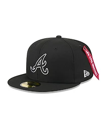 New Era x Alpha Industries Men's Black Atlanta Braves 59FIFTY Fitted Hat