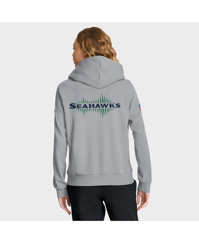 Nike Women's Wolf Gray Seattle Seahawks 2025 Rivalries Collection Standard Issue Sideline Dri-fit Hoodie
