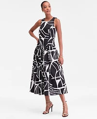 I.n.c. International Concepts Women's Printed Sleeveless Flared Maxi Dress, Macy's Exclusive