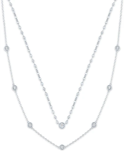 Macy's 2-Pc. Diamond Necklace Set (1/6 ct. t.w.) in 14K Yellow Gold over Sterling Silver or Sterling Silver