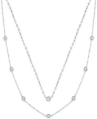 Macy's 2-Pc. Diamond Necklace Set (1/6 ct. t.w.) in 14K Yellow Gold over Sterling Silver or Sterling Silver