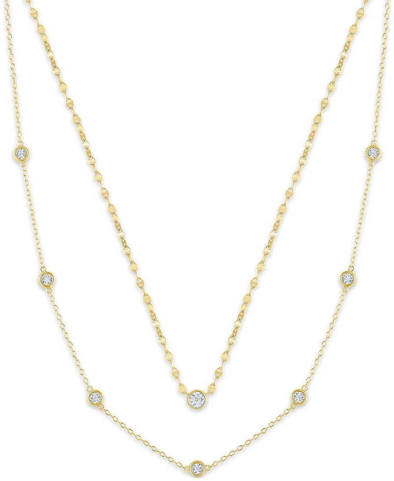 Macy's 2-Pc. Diamond Necklace Set (1/6 ct. t.w.) 14K Yellow Gold over Sterling Silver or
