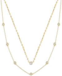 Macy's 2-Pc. Diamond Necklace Set (1/6 ct. t.w.) 14K Yellow Gold over Sterling Silver or