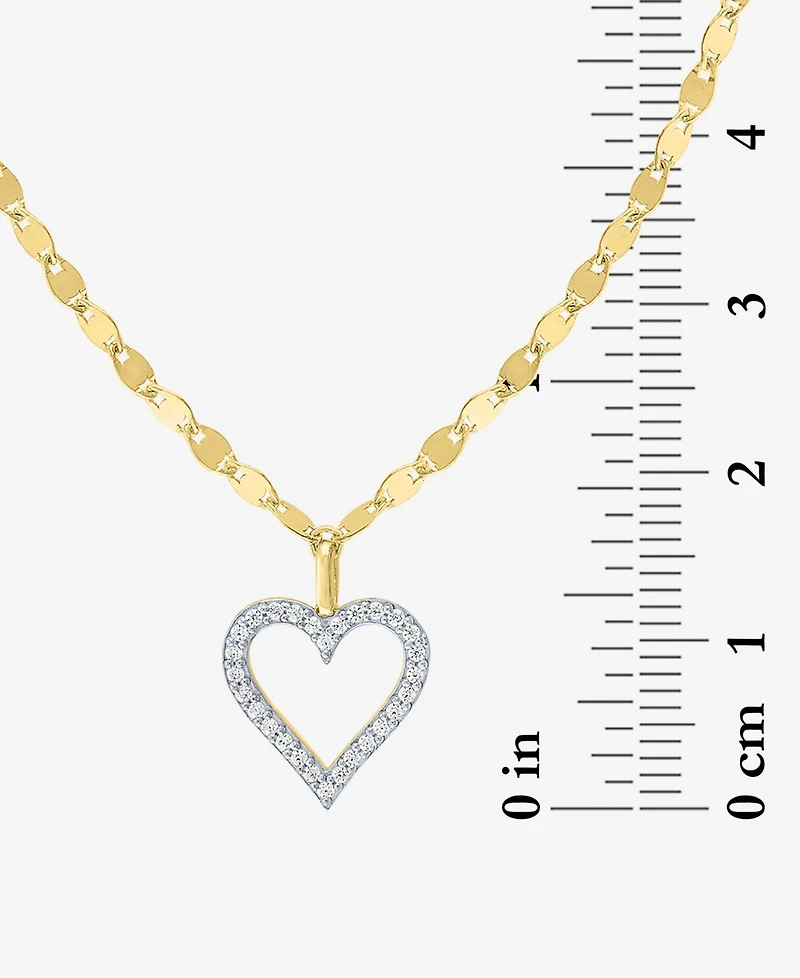 Macy's Diamond Pendant Necklace (1/10 ct. t.w.) in 14k Yellow Gold Over Sterling Silver