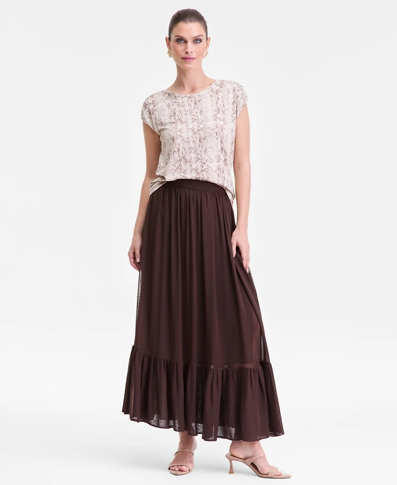 I.n.c. International Concepts Women's Flounce-Hem Maxi Skirt, Macy's Exclusive