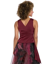 Muse Women's Asymmetrical Pleated V-Neck Top