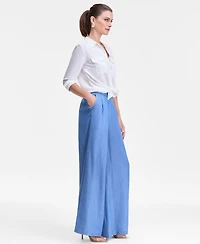 I.n.c. International Concepts Women's High-Rise Pleated Pull-On Wide-Leg Pants, Macy's Exclusive