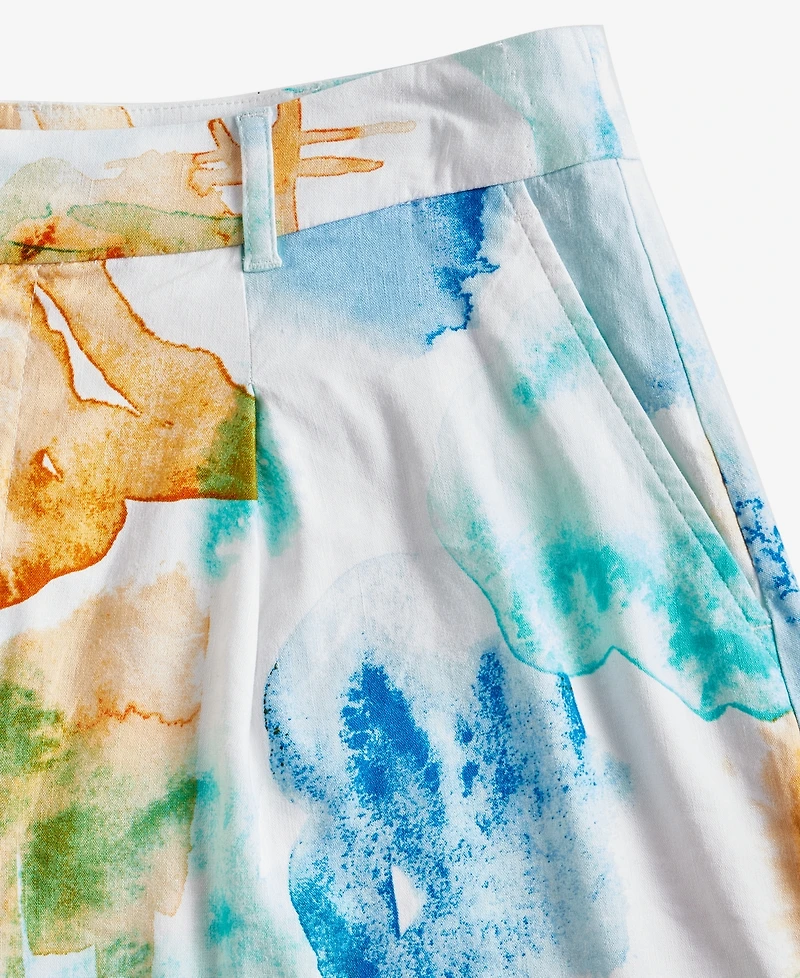 I.n.c. International Concepts Women's High-Rise Pleated Bermuda Shorts, Macy's Exclusive