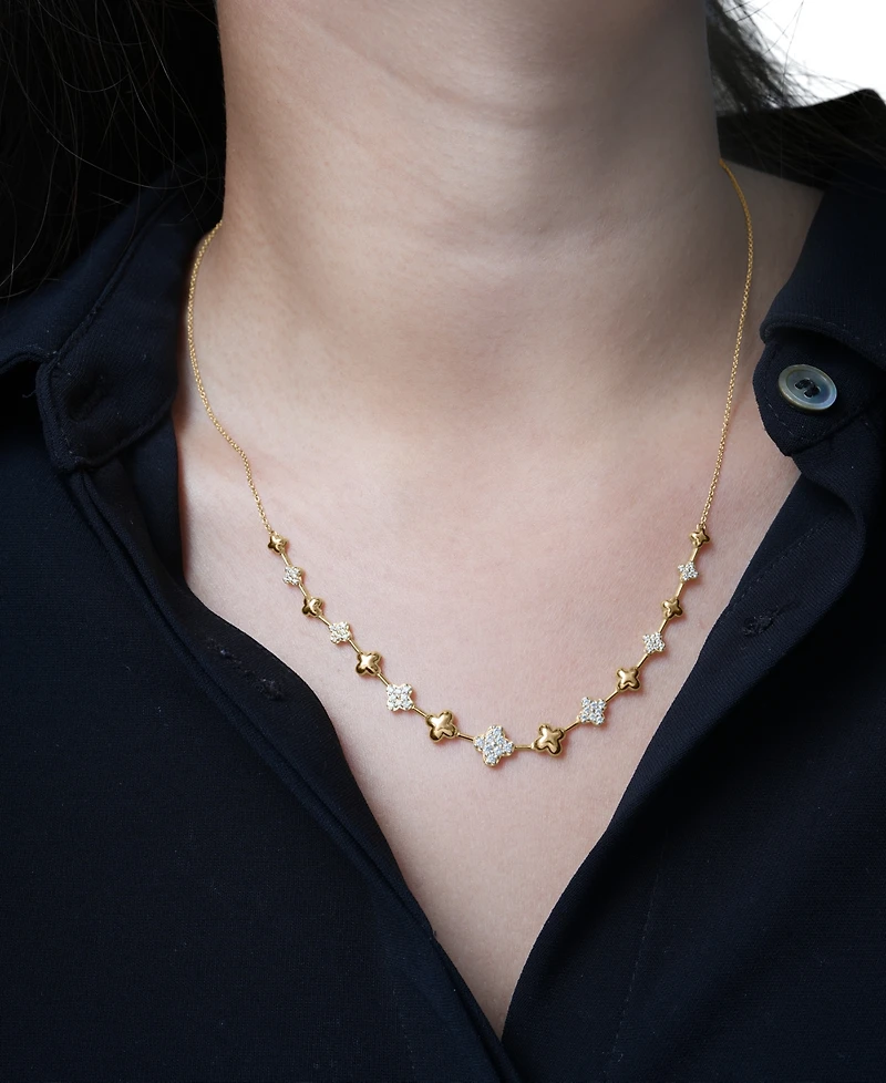 Wrapped in Love Diamond Clover Necklace (1/2 ct. t.w.) in 14K Yellow Gold
