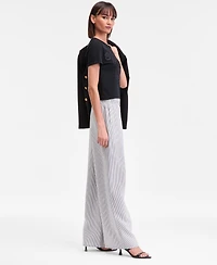 I.n.c. International Concepts Women's Striped Pull-On Wide-Leg Pants, Macy's Exclusive