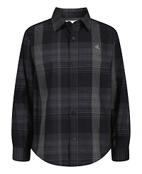 Calvin Klein Boys 8-20 Ck Intricate Plaid Long Sleeve Shirt