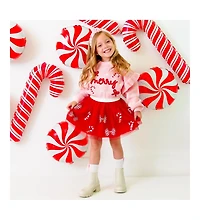 Sweet Wink Baby Girls Candy Cane Coquette Sequin Christmas Tutu Skirt