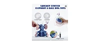 Nocciola Patchwork Pals Elephant & Ball Variety Pack Tough Squeaky Interactive Dog Toy