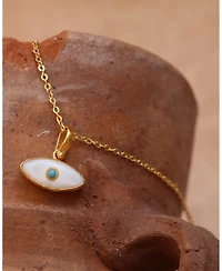 Ottoman Hands Aretha Mother Of Pearl Eye Pendant Necklace