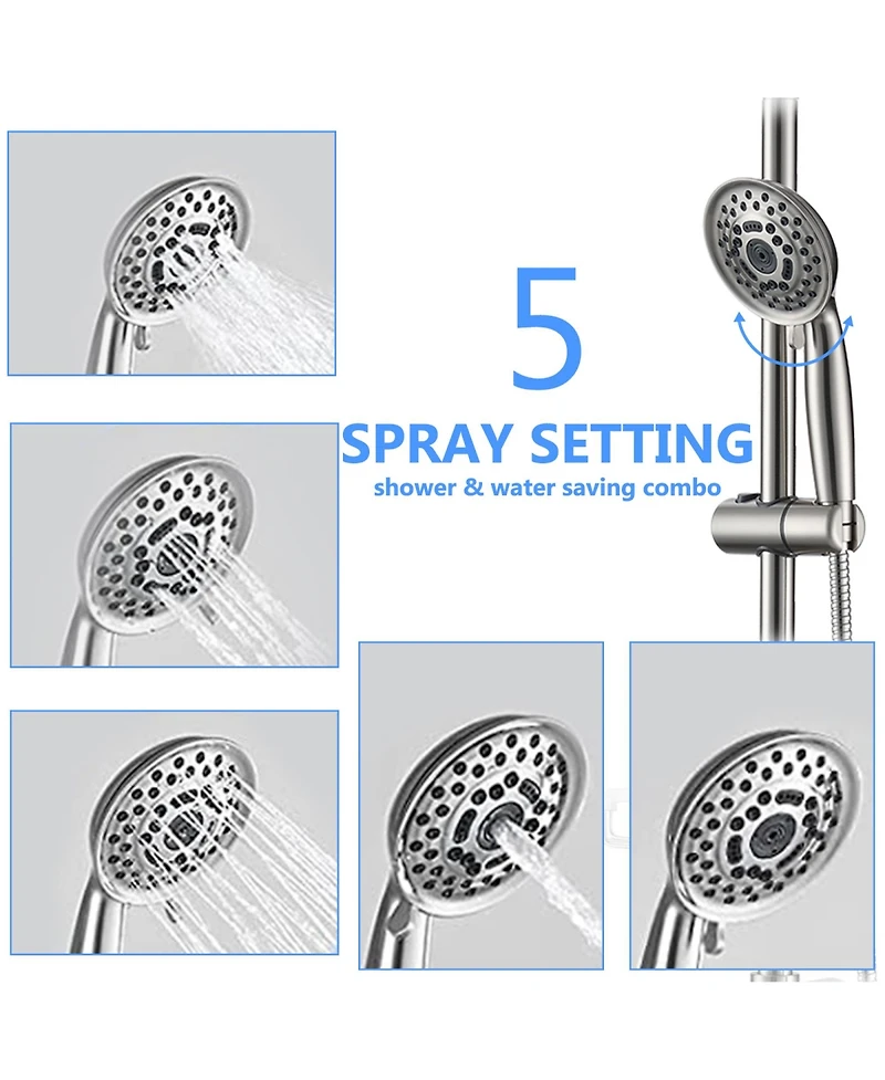 Rainsken 8-Inch Rain Shower Head with Handheld Shower System