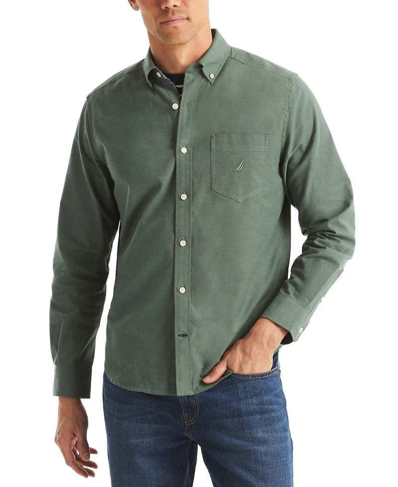 Nautica Men's Solid Long Sleeve Oxford Shirt
