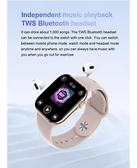 Ruxing Smart 1.85" Amoled Smart Watch With Bluetooth Calling, Health Monitoring,Sport Modes,4GB for Women Men -Pink