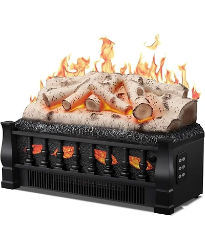 Cowsar 21 Inches Electric Fireplace Insert Log Heater with 5 Flame Brightness and 5 Flicker Speed, 750w/1500w