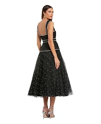 Mac Duggal Women's Sleeveless Embellished Crepe And Tulle Midi Dress