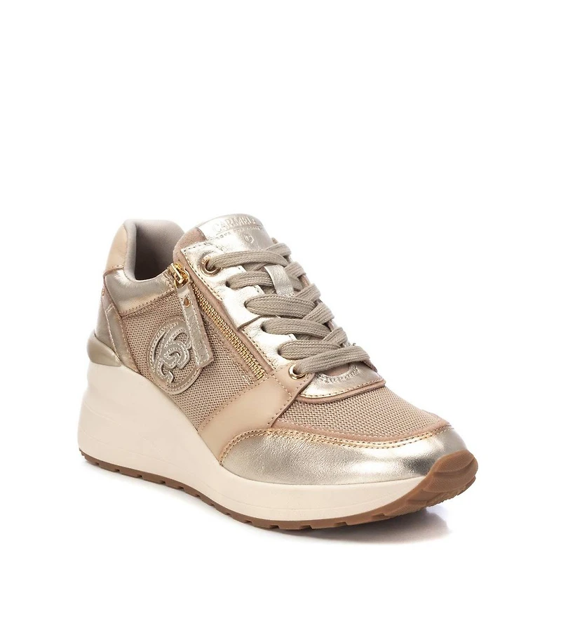 Carmela Leather Collection Women's Wedge Sneakers By Xti