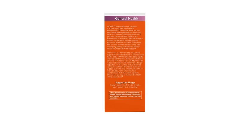 Now Foods Cranberry Mannose plus Probiotics, 24 each