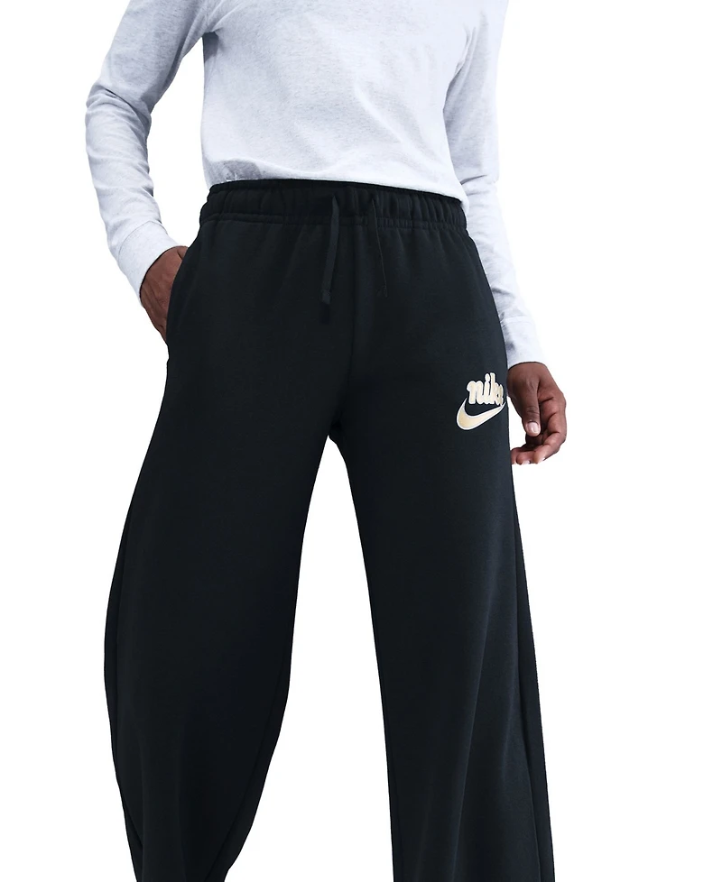 Nike Women's Club Fleece Mid-Rise Wide-Leg Pants