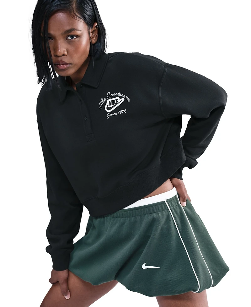 Nike Women's Phoenix Fleece Loose Collared Top