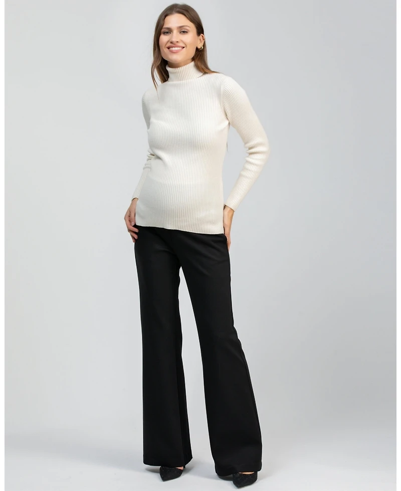 Pietro Brunelli Maternity Black Tailored Robin Trousers with Stretch Waistband