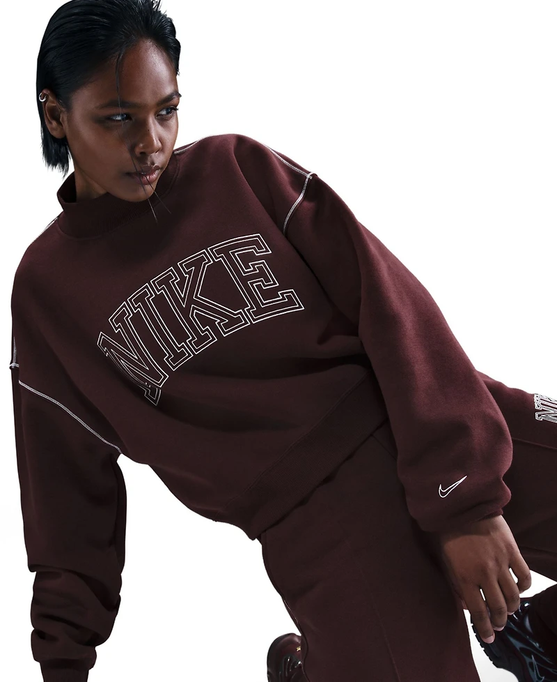 Nike Women's Phoenix Fleece Mock-Neck Sweatshirt