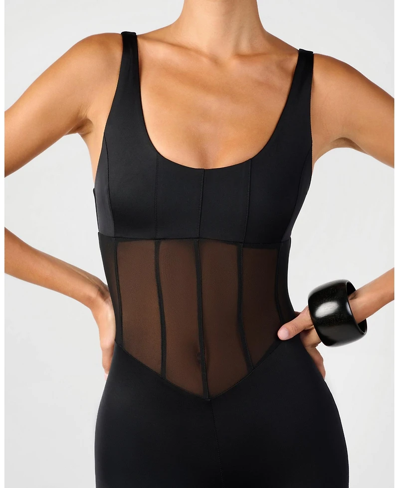 WeWoreWhat Spandex Sheer Panel Bodysuit