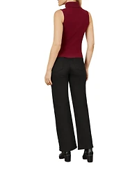 Yumi Women's High Neck Knitted Sleeveless Sweater