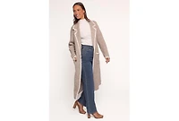 Petal and Pup Women's Katia Contrast Trim Coatigan - Beige S/M
