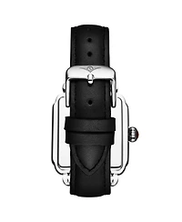 Elegant Women s Rectangular 35×47mm Dress Watch – Model 4060L.1, Silver Case, Black Leather Strap, Crystal Bezel