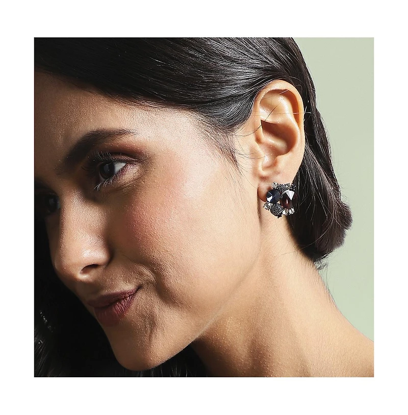 Crystal Textured Stud Earrings