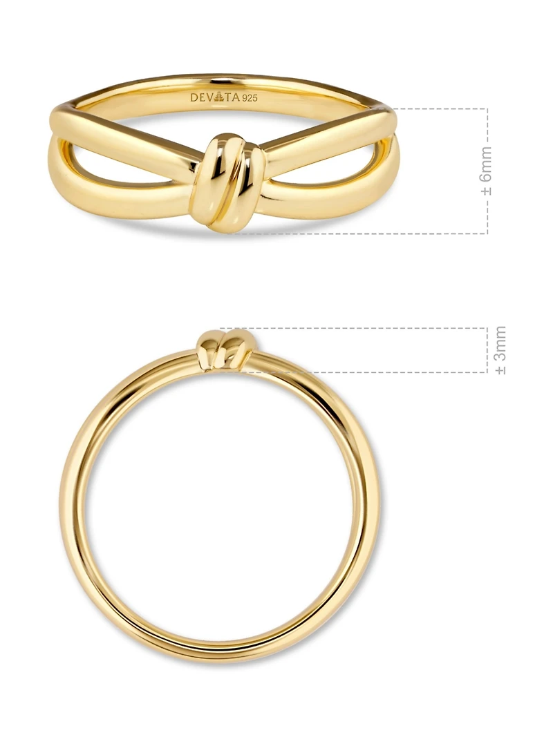 Devata Love Knot Ring in Gold Plated Sterling Silver
