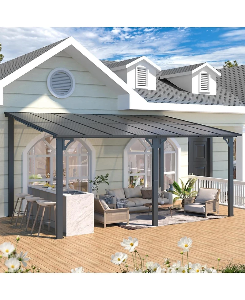 Aecojoy 16'x10' Wall Mounted Gazebos Pergola