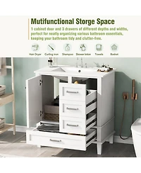 Lovmor 30inch Bathroom Vanity Modern Bathroom Cabinet with Sink Combo Set Bathroom Storage Cabinet with a Soft Closing Door