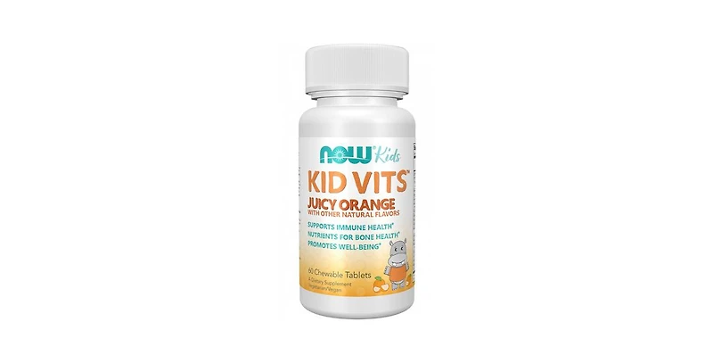 Now Foods Kid Vits Juicy Orange Chewable Tablets, 60 Lozenges