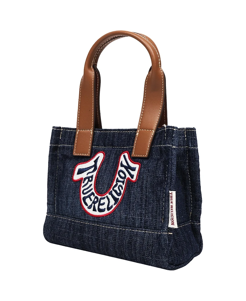 True Religion Retro Horseshoe Denim Mini Tote