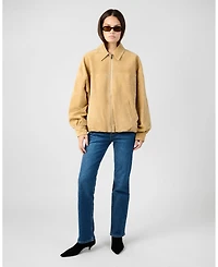 WeWoreWhat Women's Premium Suede Bomber Jacket