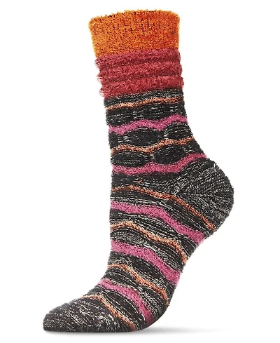 MeMoi Women's Thick Chevronitty Cozy Crew Socks