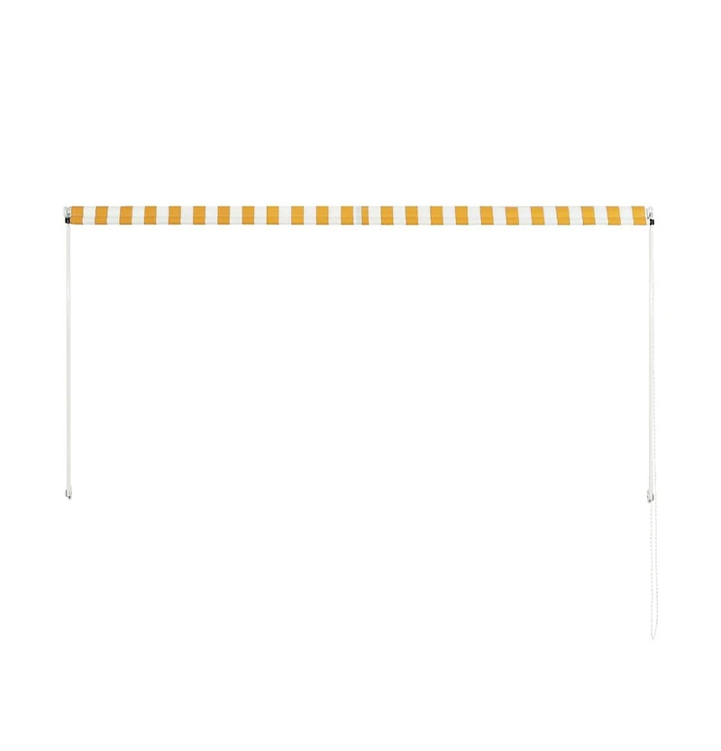 Awning Yellow and White Steel frame 98.4 x 59.1 in Retractable