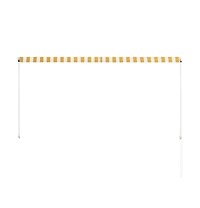 Awning Yellow and White Steel frame 98.4 x 59.1 in Retractable