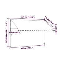 Retractable Awning Orange and Brown Polyester with Pu coating, Steel