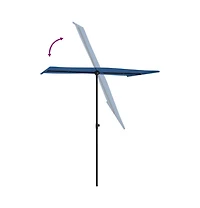 Garden Parasol Azure blue 100% polyester, aluminum Large