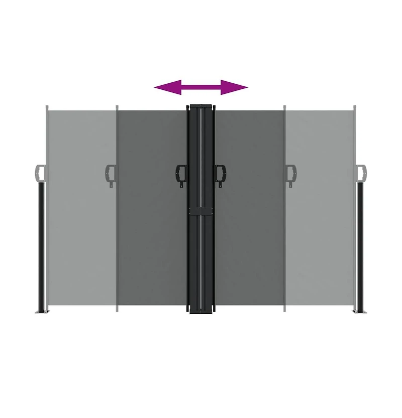 Retractable Side Awning Anthracite 100% polyester with Pu coating