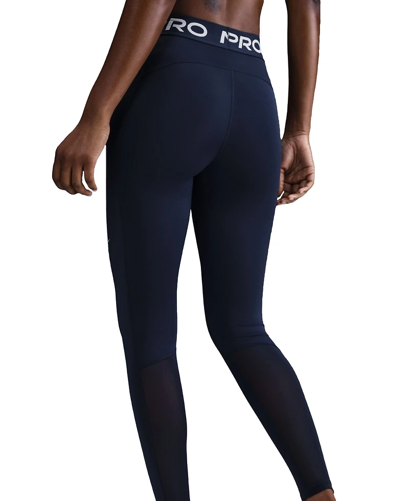 Nike Pro Women's Mid-Rise Mesh-Paneled Leggings